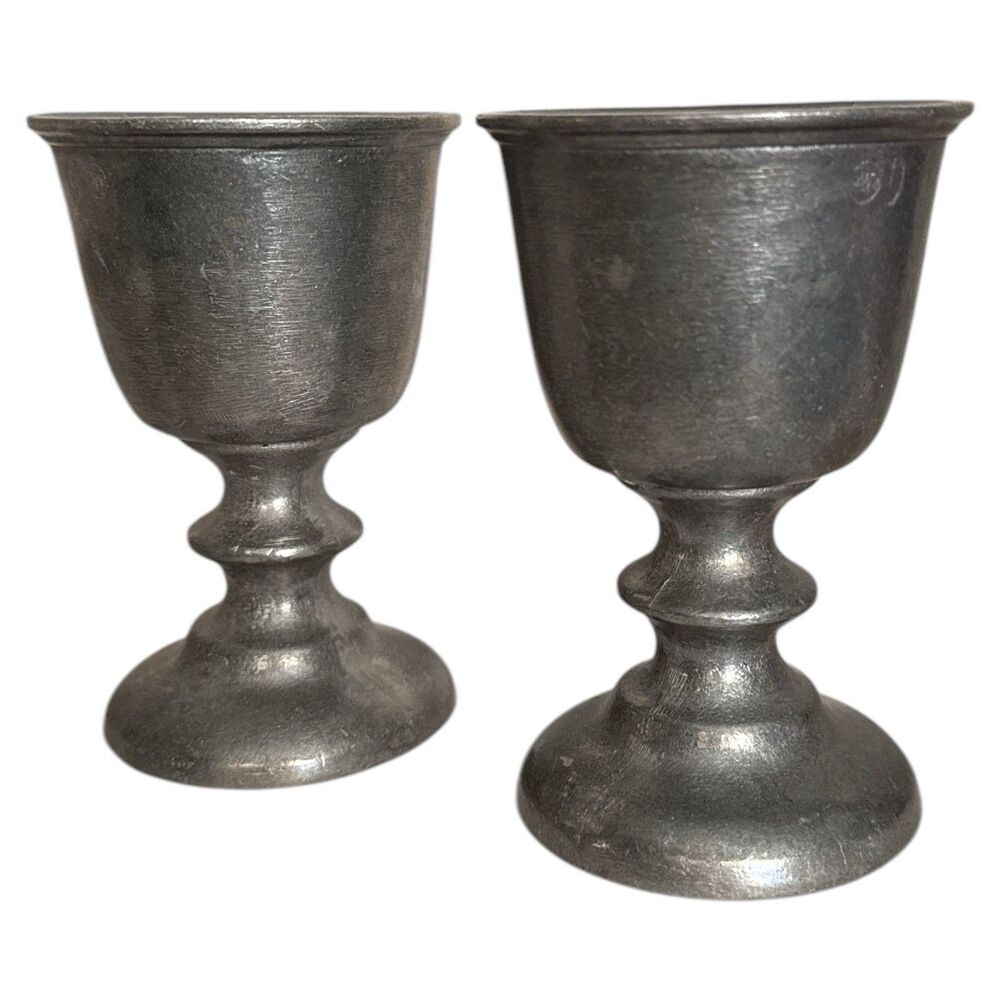 Set 2 Wilton Armetale Pewter Goblets  Tavern Wine Water USA